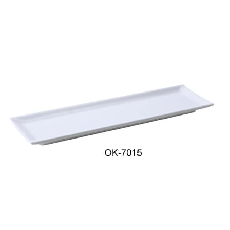 Yanco 14.5 x 4.25 in. Osaka-2 Sushi Plate, White, 12PK OK-7015